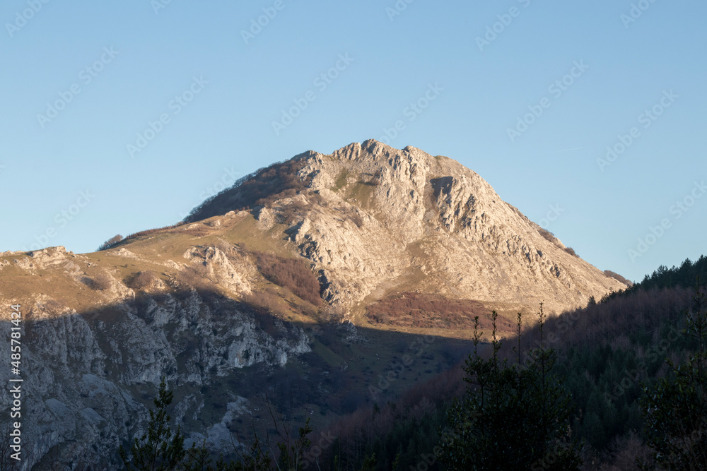 rocky peaks of the urkiola mountains in the basque country