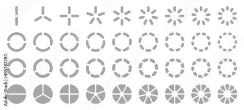 Set Gerundete Tortendiagramme Grau

