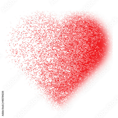 Glitch distorted heart shape . Minimal art design . Noise destroyed circle logo . Trendy defect error shapes . Glitched frame .Broken effect . Grunge texture . Distress effect .vector 
