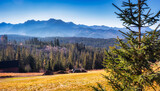 Beautiful landscape of the Polish Tatra Mountains in autumnal colors.