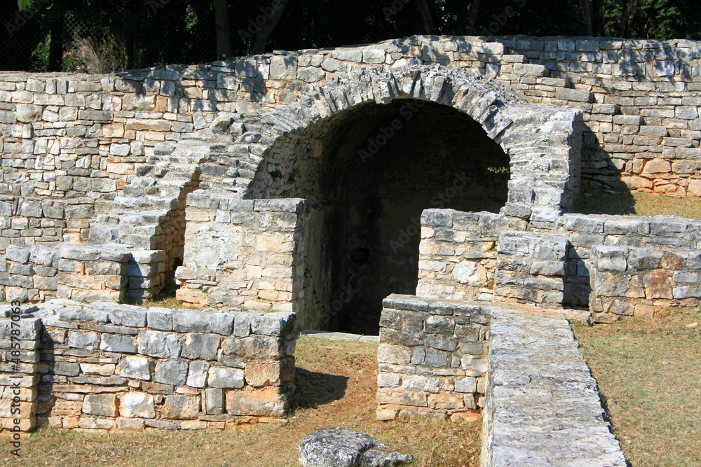 details in the Byzantine Castrum, national park Brioni, Croatia