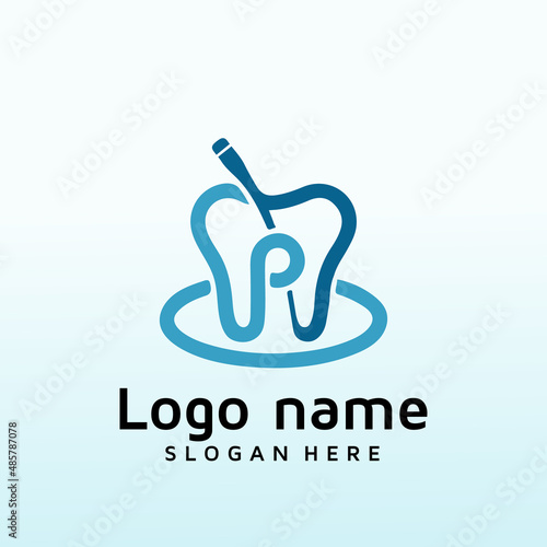 Modern logo for a dental office letter P