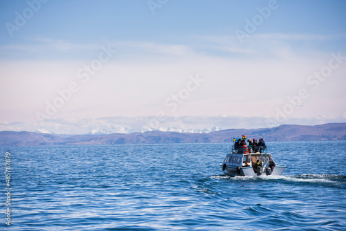 Lake Titicaca ferry boat trip to Isla del Sol (Island of the Sun) from Copacabana, Bolivia, South America