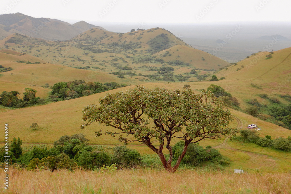 Scenic mountain landscapes against sky at Chyulu Hills, Chyulu Hills National Park, Kenya Scenic mountain landscapes against sky at Chyulu Hills, Chyulu Hills National Park, Kenya