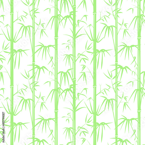 vector bamboo pattern without background pastel green © Анна Совина