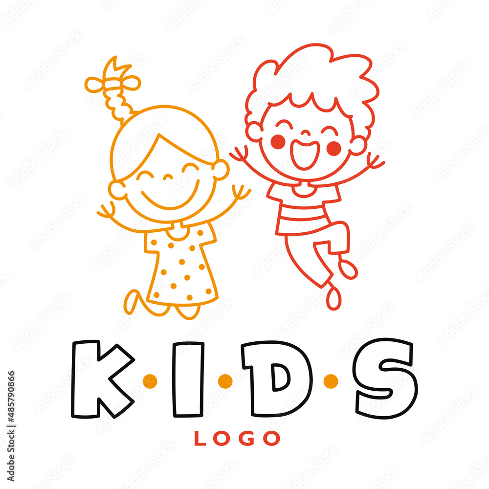 Flat Logo Template For Children Flat Logo Template For Children