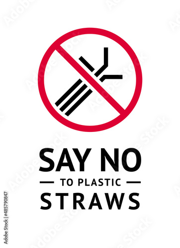 Free Download No plastic straws forbidden poster, modern prohibited sticker - GFXLoad
