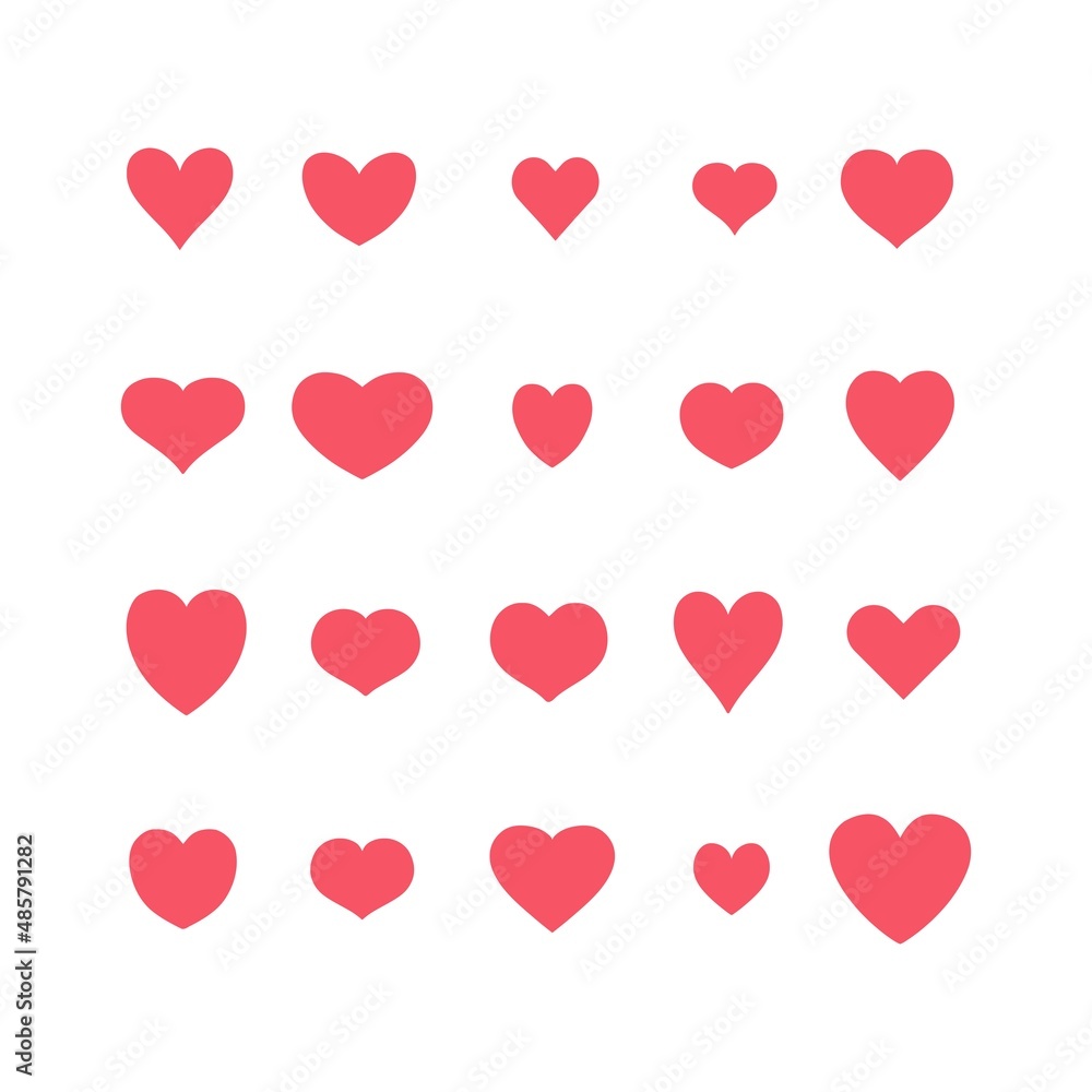 Vector set of hearts