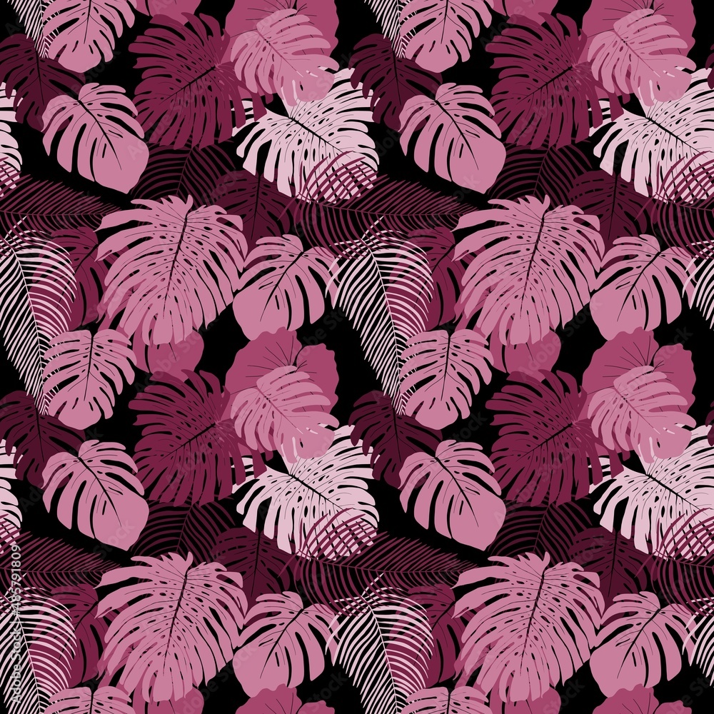 Pink jungle texture seamless vector Stock Vector Adobe Stock