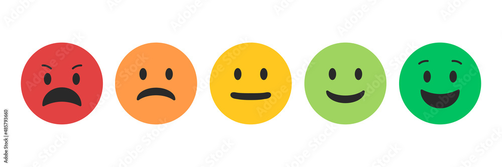 Very happy, happy, neutral, sad and angry icon. Icon set vector illustration on flat style Very happy, happy, neutral, sad and angry icon. Icon set vector illustration on flat style