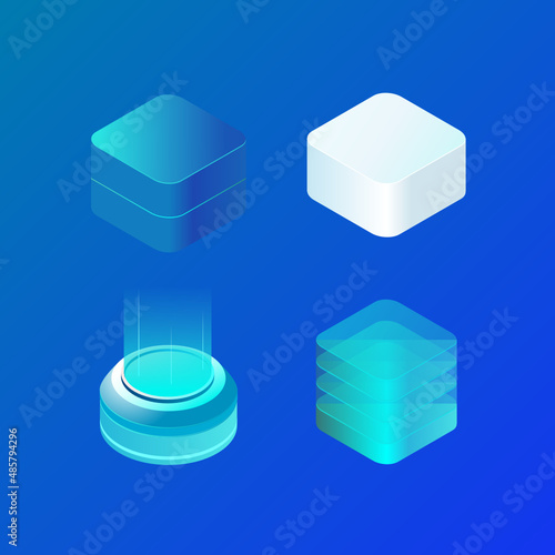 set of isometric platform