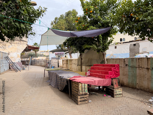 Empty marketplace in Morocco