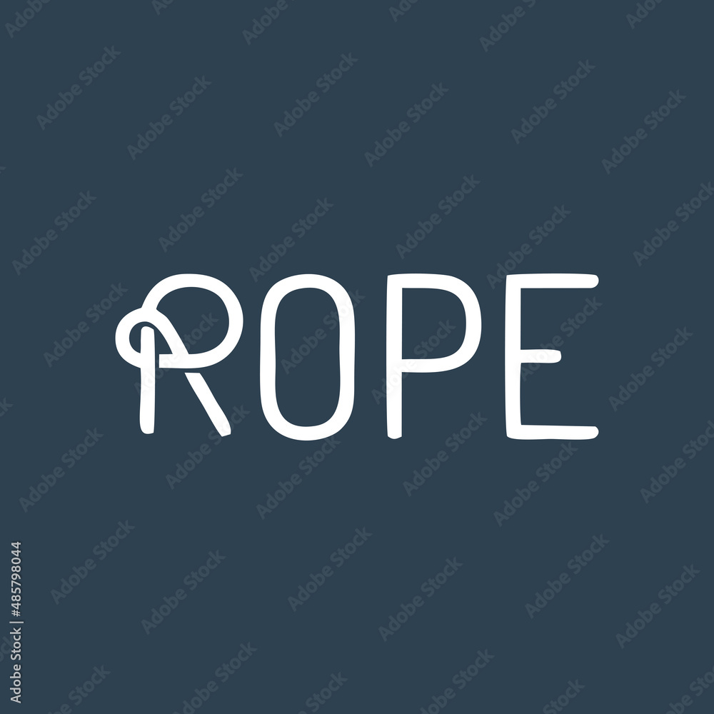 Rope letter with logo design illustration. Rope logo design inspiration
