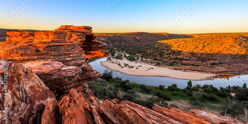 Fototapete Natures window Kalbarri National Park with river flowing through gorge