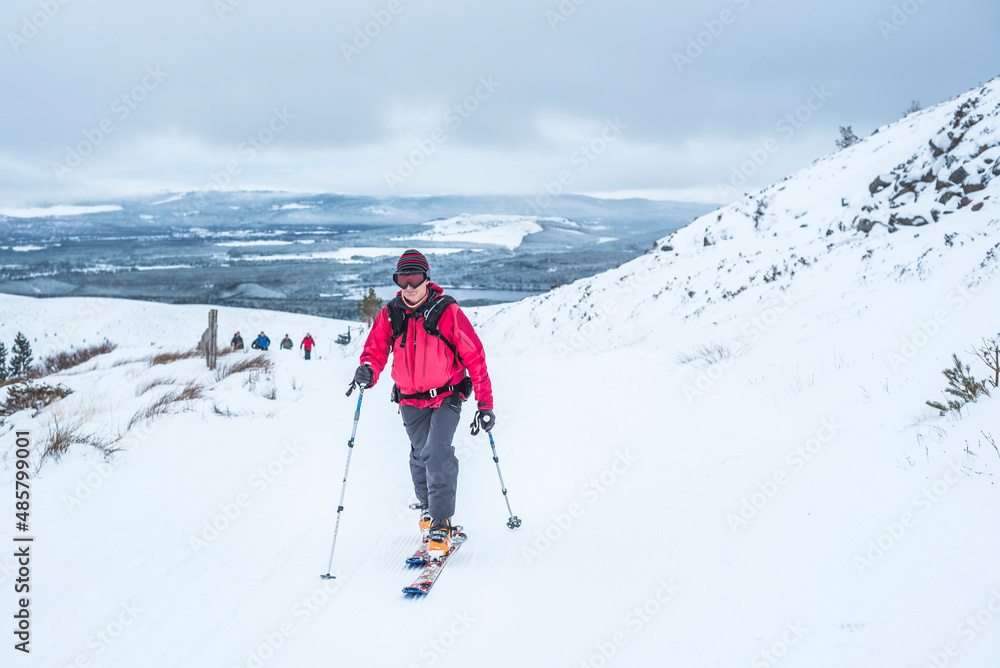 Ski touring at CairnGorm Mountain Ski Resort, Aviemore, Cairngorms National Park, Scotland, United Kingdom, Europe