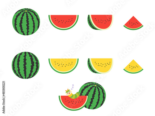 果物イラスト　バラエティセット　スイカ