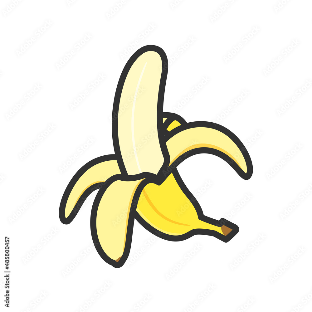 果物イラスト 皮を剥いたバナナ 果物イラスト 皮を剥いたバナナ