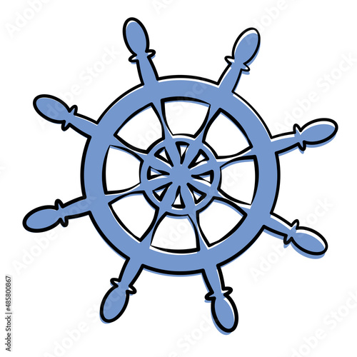 ships wheel symbol isolated on white background, helm vector illustration