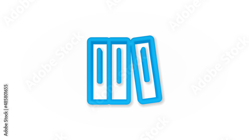 education book  library  literature 3d line flat color icon. Realistic vector illustration. Pictogram isolated. Top view. Colorful transparent shadow design.