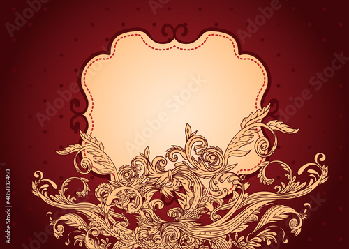 Vintage background ornate baroque pattern, vector illustration