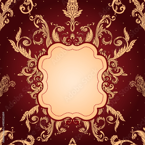 Vintage vector background ornate baroque pattern