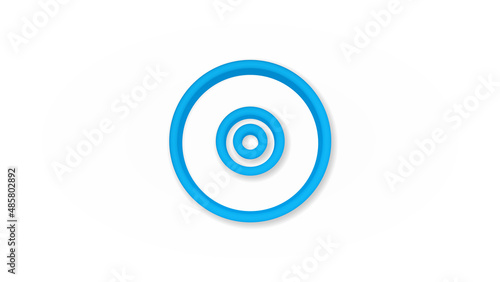 compact disk 3d line flat color icon. Realistic vector illustration. Pictogram isolated. Top view. Colorful transparent shadow design.