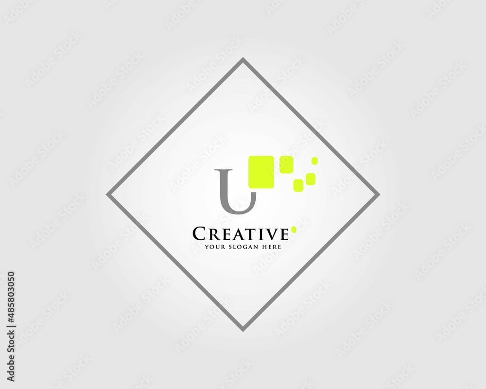 The Letter U Logo Design with a combination of green squares is suitable for your business brand.