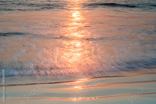 Abstract ocean at sunset, Paradise Beach (Sar Sar Aw Beach), Dawei Peninsula, Tanintharyi Region, Myanmar (Burma) photo