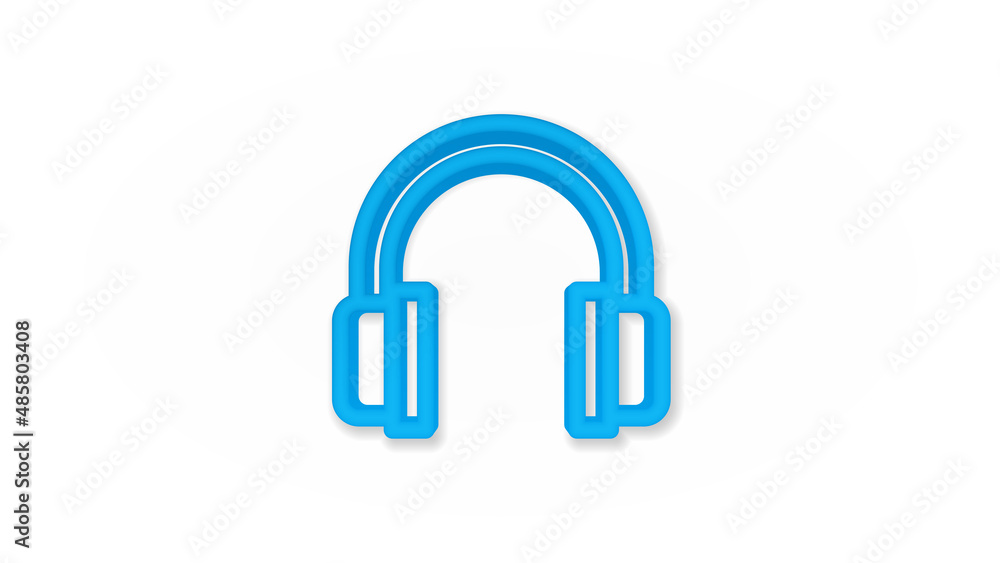 music headphones 3d line flat icon. Realistic vector illustration. Pictogram isolated. Top view. Colorful transparent shadow design. music headphones 3d line flat icon. Realistic vector illustration. Pictogram isolated. Top view. Colorful transparent shadow design.