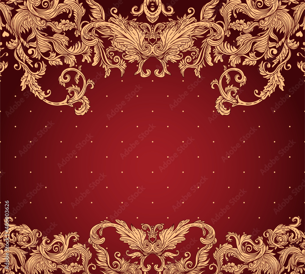 Vintage background ornate baroque pattern, vector illustration