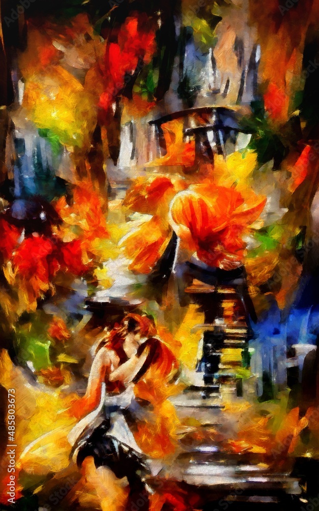 Wall fine art paining in oil mixed style, stock, contemporary impressionism artwork for sale, vibrant abstract art, colorful brush strokes, print for decoration canvas, case, paper, poster, card Wall fine art paining in oil mixed style, stock, contemporary impressionism artwork for sale, vibrant abstract art, colorful brush strokes, print for decoration canvas, case, paper, poster, card