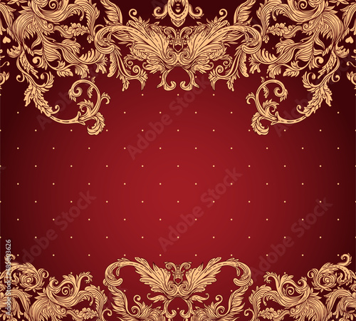 Vintage background ornate baroque pattern, vector illustration