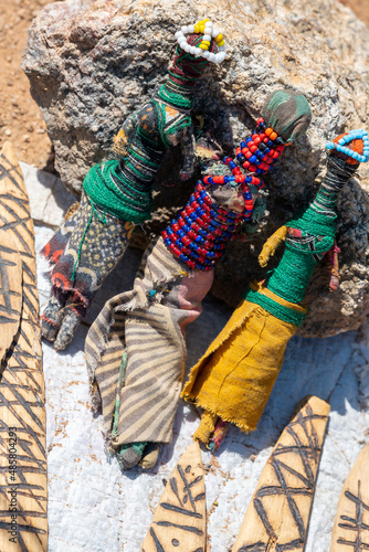 Three dolls made by the Hadzabe tribe near Lake Eyasi in Tanzania 