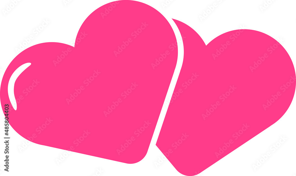 double pink hearts icon