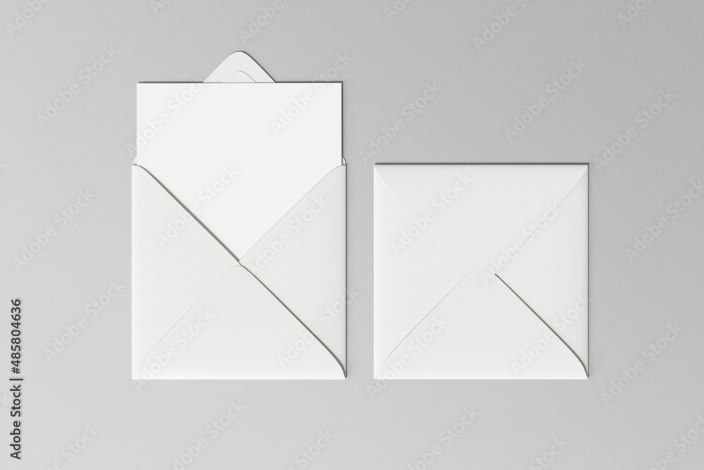 Blank white card envelope template mock up Stock Illustration Adobe Stock
