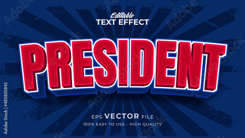 Tela Editable text style effect - president day text in american style theme