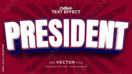 Tela Editable text style effect - president day text in american style theme