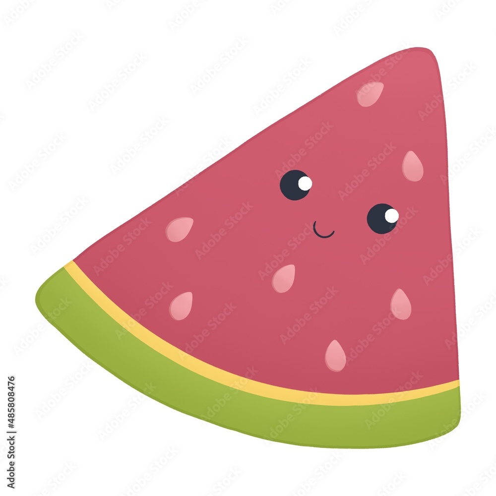 cute summer illustration for kids - watermelon cute summer illustration for kids - watermelon