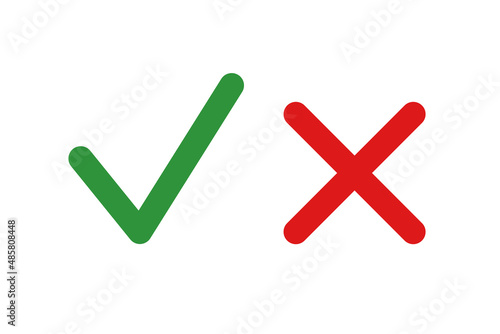 Set check mark and cross. Vector illustartion