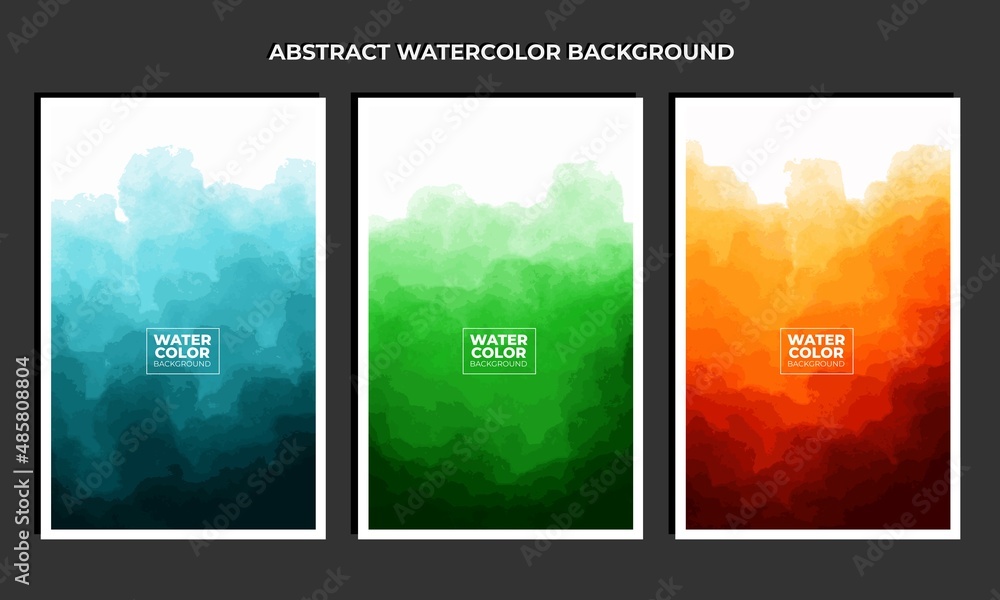 Set of abstract watercolor background