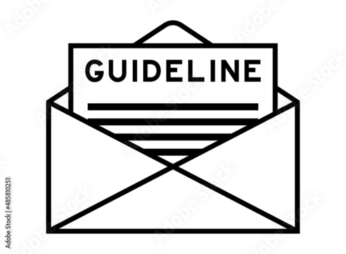 Envelope and letter sign with word guideline as the headline