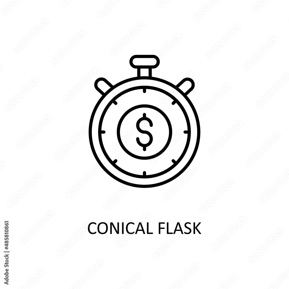 Conical Flask Vector Outline Icon Design illustration. Banking and Payment Symbol on White background EPS 10 File Conical Flask Vector Outline Icon Design illustration. Banking and Payment Symbol on White background EPS 10 File