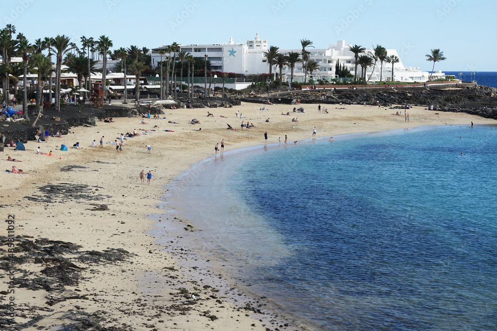 Spain. Lanzarote. Playa Blanca Flamingo beach