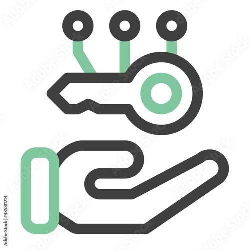 security system colored line icon