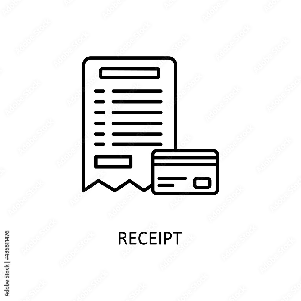 Receipt Vector Outline Icon Design illustration. Banking and Payment Symbol on White background EPS 10 File Receipt Vector Outline Icon Design illustration. Banking and Payment Symbol on White background EPS 10 File