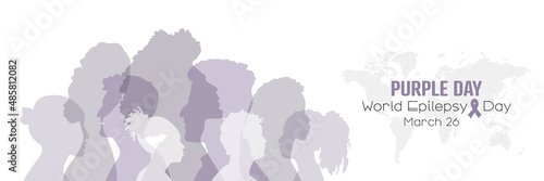 Purple Day. World Epilepsy Day banner.