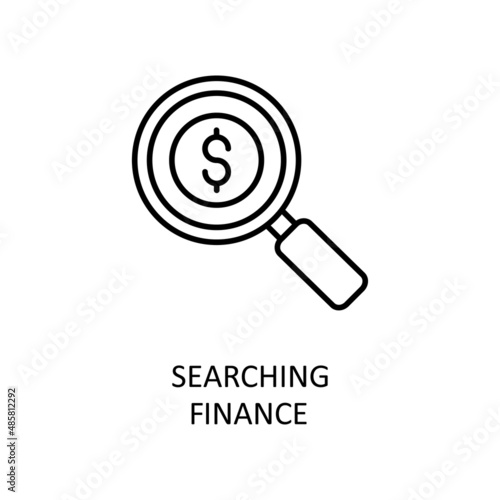 Searching Finance Vector Outline Icon Design illustration. Banking and Payment Symbol on White background EPS 10 File