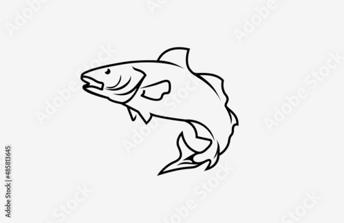 Stylish Artistic Line Shape Fish Vector Design