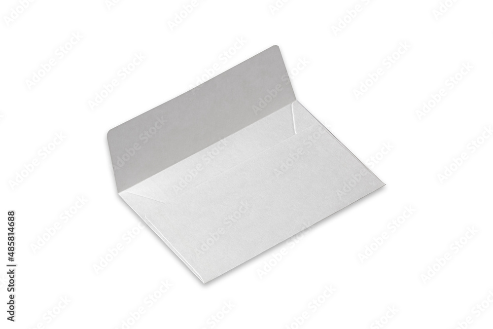 Empty blank white envelope mockup isolated on a white background. 3d rendering. Empty blank white envelope mockup isolated on a white background. 3d rendering.