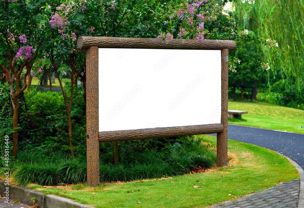 blank billboard on the grass